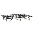Metal Mattress Foundation Bed Frame, Queen Size Bed Base, Bedroom Furniture, Black